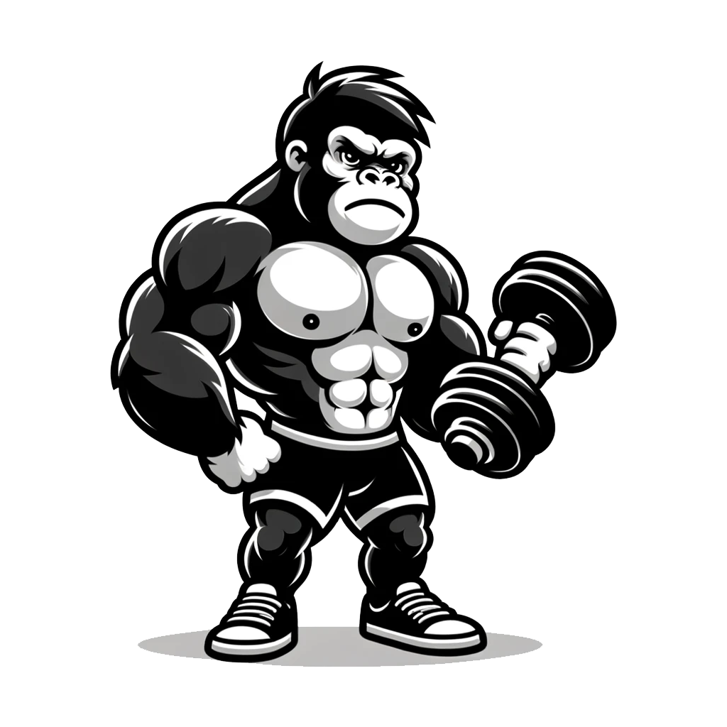 Mighty Gorilla Powerlifter Fitness Pose