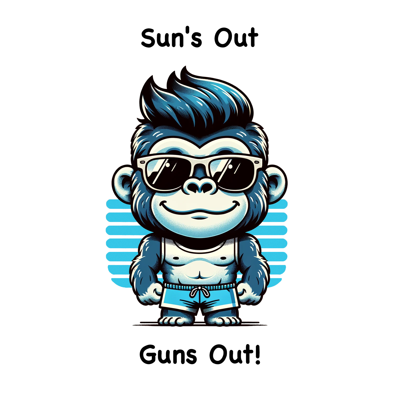 Stylish Gorilla in Sunglasses Beach Party Fun