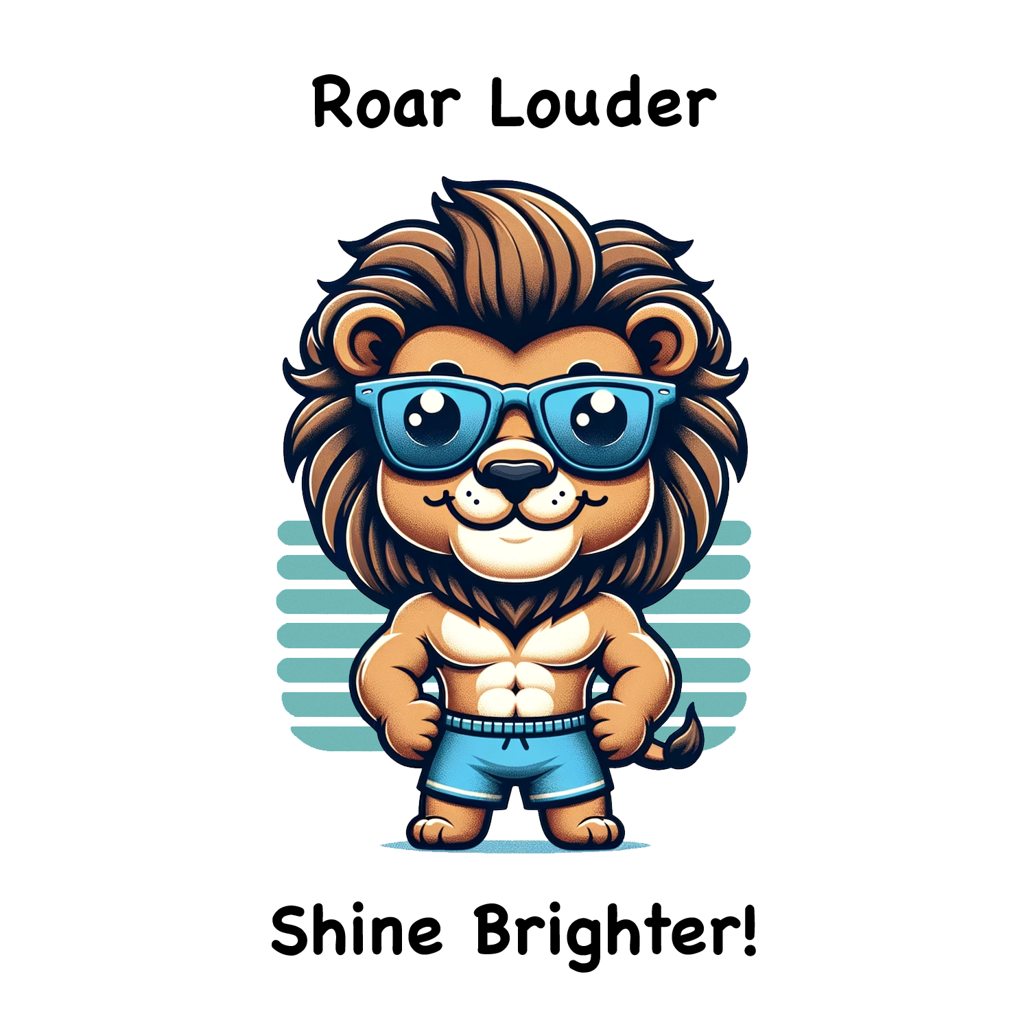 Sunny Mane Lion in Sunglasses Beach Party Fun