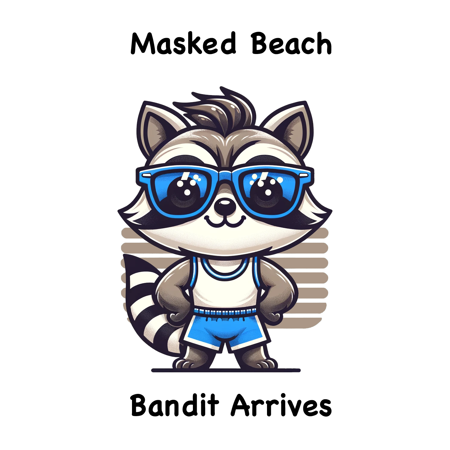 Old-School Raccoon in Shades Beach Party Fun